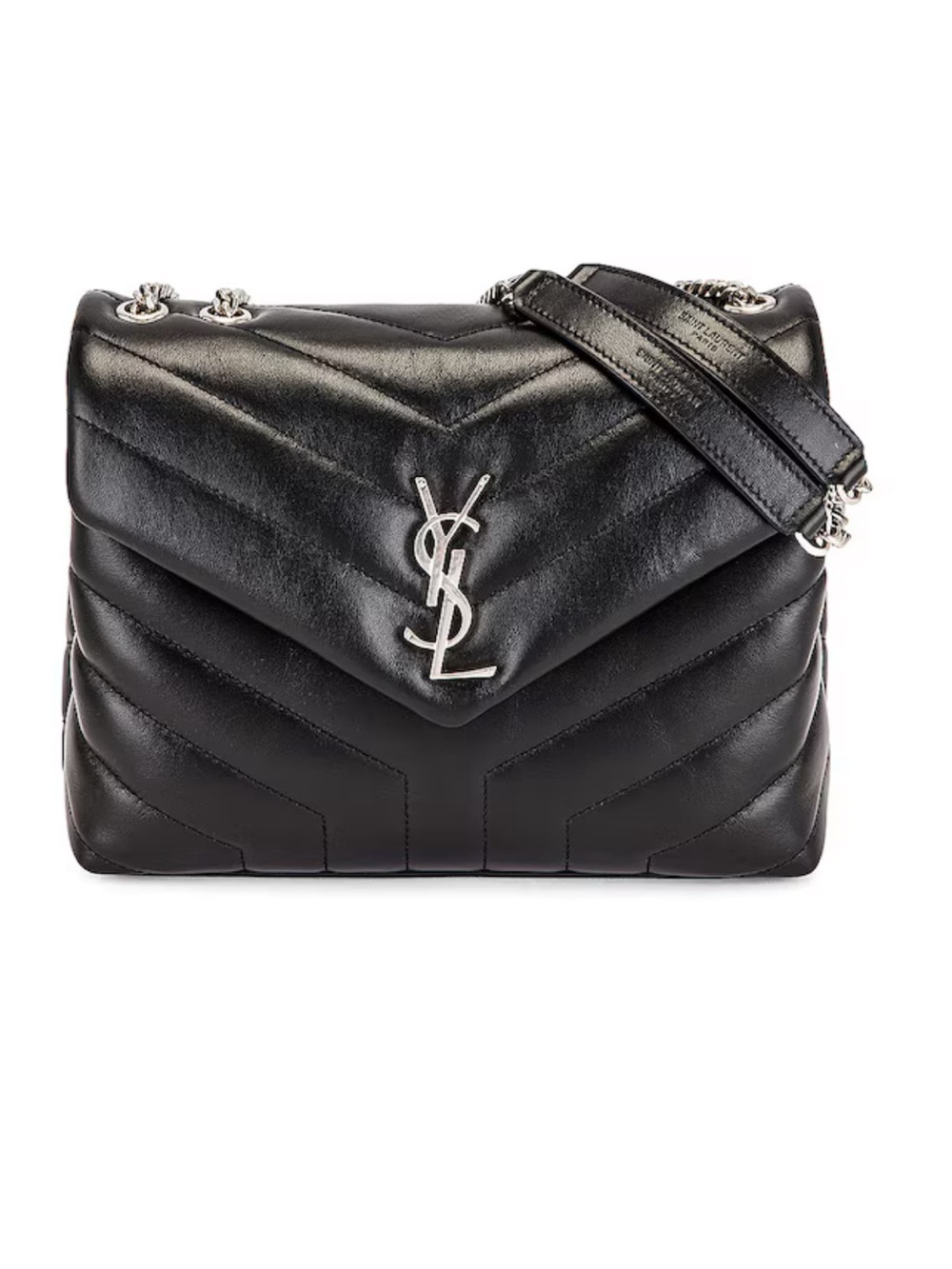 SAINT LAURENT Small Loulou Chain Bag Black with Silver hardware - Picture 4 of 13